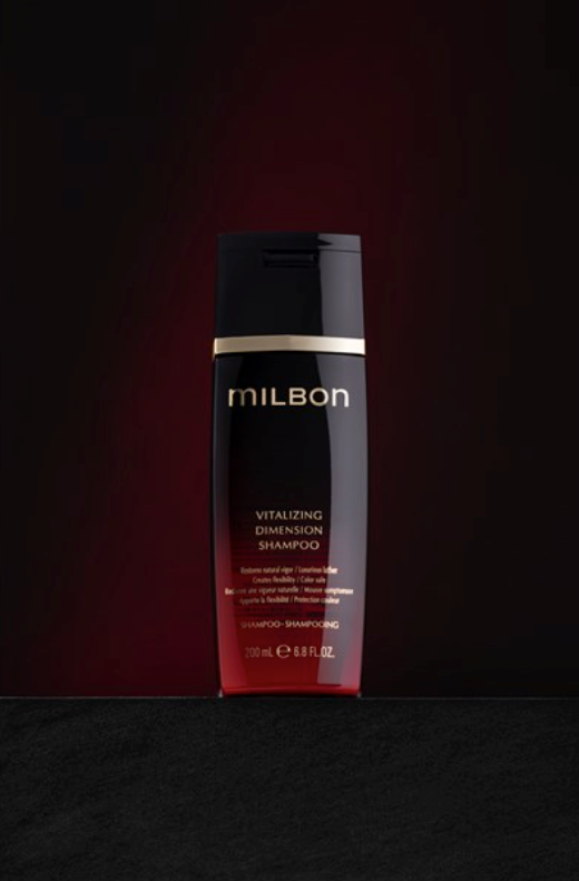 Milbon Gold Vitalizing Dimension Shampoo, professional hair care product available at 3rd Coast Salon, Chicago IL.